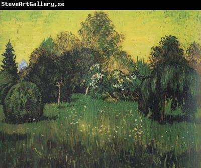 Vincent Van Gogh Public Park with Weeping Willow :The Poet's Garden i (nn04)